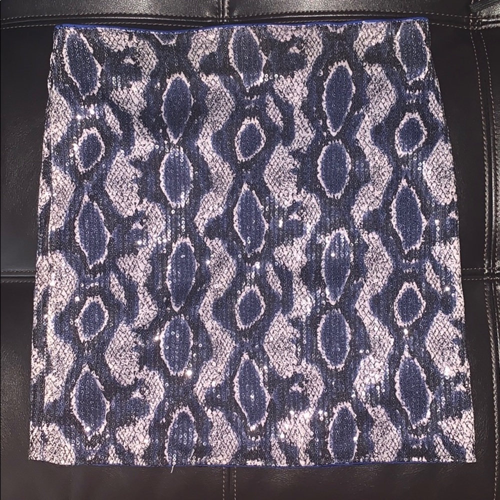 snake print sequin skirt